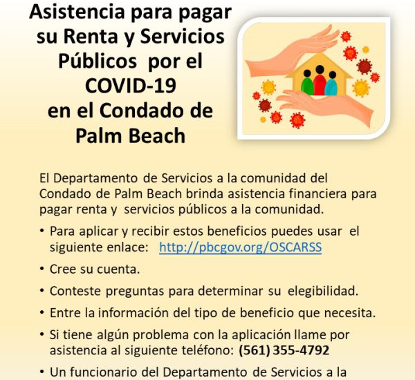 MIRA USA Informa ¿Necesitas asistencia para pagar tu Renta o Servicios Públicos en #PalmBeach?