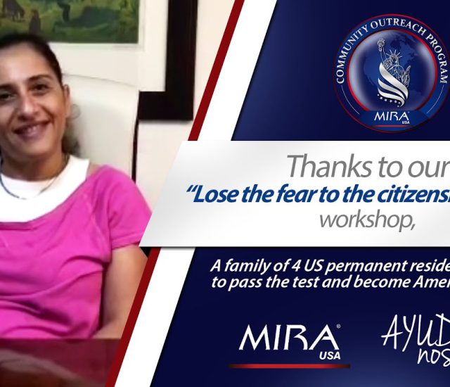 Testimonio taller «Pierda el miedo al examen de ciudadania» ayuda a una familia a convertise en ciudadanos de los Estados Unidos